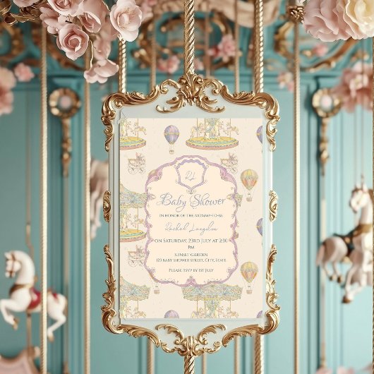 Sprookjesachtig  pretpark Baby shower Kaart