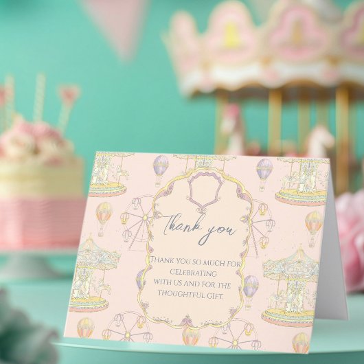 Sprookjesachtig  pretpark bedankkaart