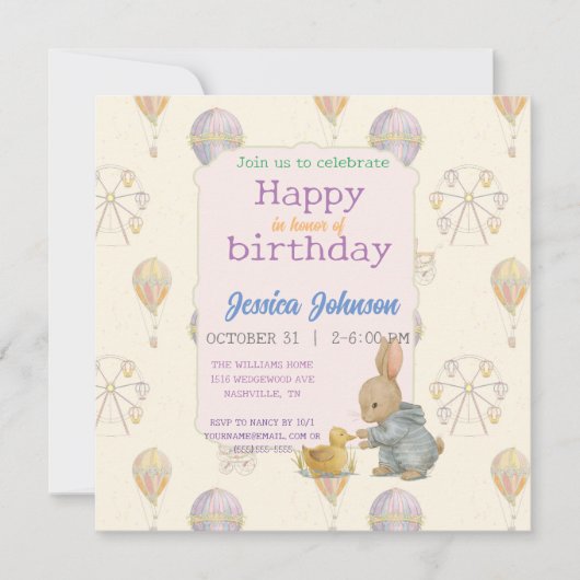 "Sprookjesachtig  pretpark" Uitnodiging (Voorkant)