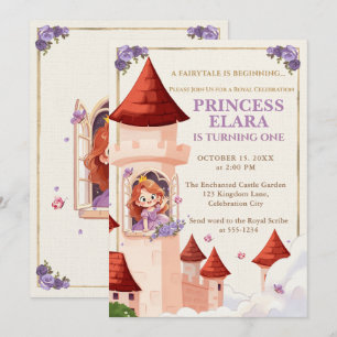 Sprookjesachtig Prinsessenkasteel Eerste Verjaarda Kaart
