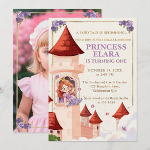 Sprookjesachtig Prinsessenkasteel Eerste Verjaarda Kaart