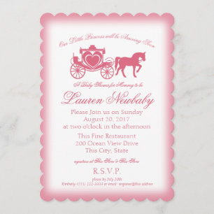 Sprookjesachtig roze Baby shower Kaart