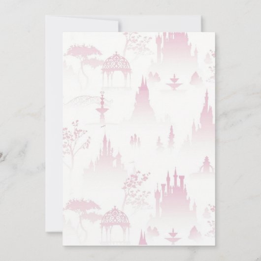  Sprookjesachtig Roze Kasteel eenhoorn Prinses Ver Kaart (Achterkant)