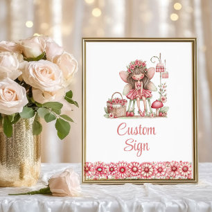 Sprookjesachtig Schattig Fee Roze Bloemen 1e Verja Poster