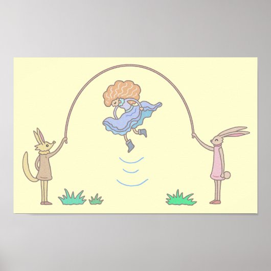 Sprookjesachtig touwtjespringen. poster (Voorkant)
