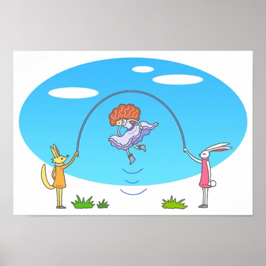 Sprookjesachtig touwtjespringen. poster (Voorkant)
