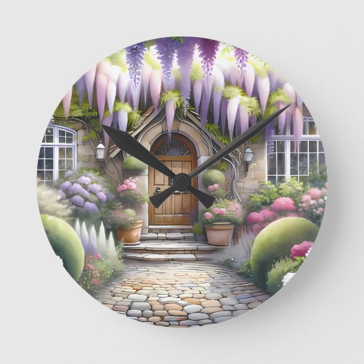 Sprookjesachtig Tuinpad van een Landhuis Ronde Klok (Voorkant)