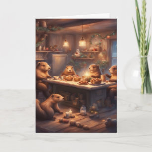 Sprookjesachtig verhaalboek Kerstmis van de beverf Kaart