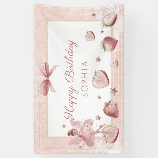 Sprookjesachtig verjaardagsfeestje spandoek (Verticaal)