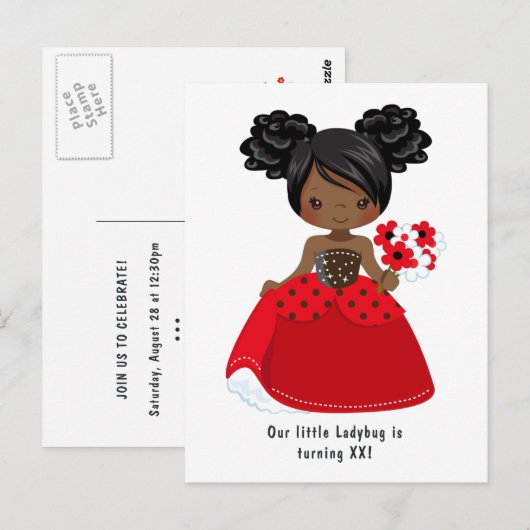 Sprookjesachtig verjaardagsfeestje voor Zwarte Pri Briefkaart (Voorkant / Achterkant)