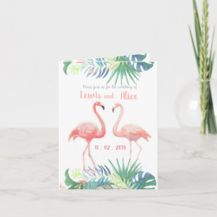 Sprookjesachtig voor twee flamingo's tropische blo