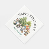 Sprookjesachtig Waterverf Bos Verjaardag Servet (Hoek)