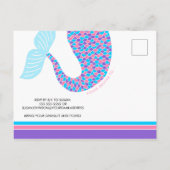 Sprookjesachtig Zeemeermin Verjaardagsfeestje Uitnodiging Briefkaart (Achterkant)