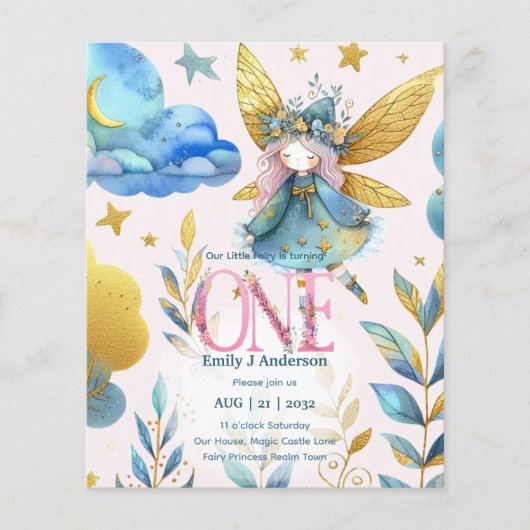 Sprookjesachtige 1e verjaardag Fairytale Fairycore (Voorkant)