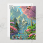 Sprookjesachtige achtergrond Grafisch Briefkaart (Voorkant / Achterkant)