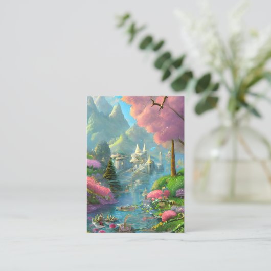 Sprookjesachtige achtergrond Grafisch Visitekaartje (Staand voorkant)