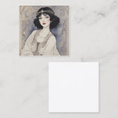 Sprookjesachtige art nouveau vierkante visitekaartje (Voorkant / Achterkant)