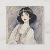 Sprookjesachtige art nouveau vierkante visitekaartje (Voorkant)