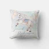 Sprookjesachtige baby boy Pony Blauwe ballonnen st Kussen (Voorkant)