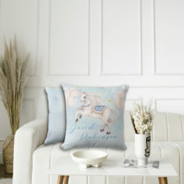 Sprookjesachtige baby boy Pony Blauwe ballonnen st Kussen