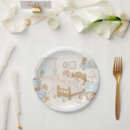 Sprookjesachtige Baby Shower Muizen Baby Borrel Papieren Bordje