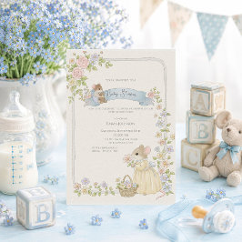 Sprookjesachtige Baby Shower Muizen Kaart