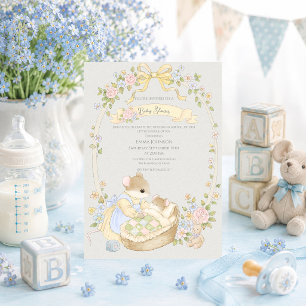Sprookjesachtige Baby Shower Muizen Kaart