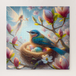 Sprookjesachtige Beschermer en Zangvogel Lente Nes Legpuzzel