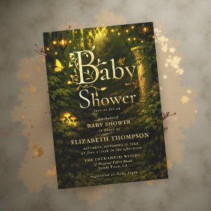 Sprookjesachtige betoverde tuin feeërieke babyshow kaart