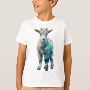 Sprookjesachtige Blauwe Aquarel Geit Kinderen T-shirt