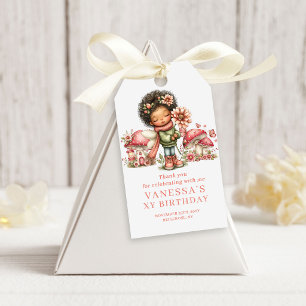 Sprookjesachtige Bloemen Fee 5e Verjaardag Favorie Cadeaulabel