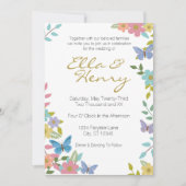 Sprookjesachtige Bloemen Huwelijksuitnodiging 5 "x Kaart (Voorkant)