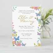 Sprookjesachtige Bloemen Huwelijksuitnodiging 5 "x Kaart (Staand voorkant)