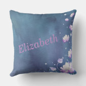 Sprookjesachtige bloemige kussenhoes met naam kussen (Achterkant)