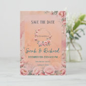 Sprookjesachtige bloemige 'Save the Date' Save The Date (Staand voorkant)