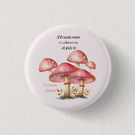 Sprookjesachtige Blush Betoverde Paddenstoelen Ronde Button 3,2 Cm