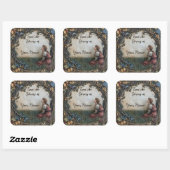 Sprookjesachtige boekenplaat vierkante sticker (Vel)