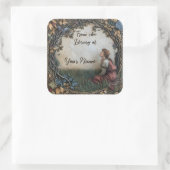 Sprookjesachtige boekenplaat vierkante sticker (Tas)