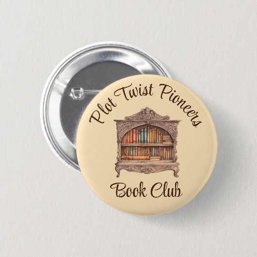 Sprookjesachtige boekenplank ronde button 5,7 cm (Voorkant /achterkant)