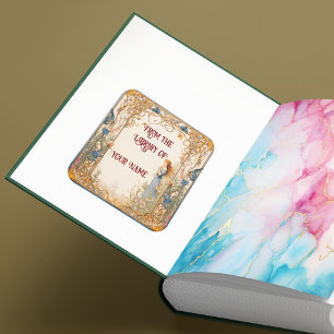 Sprookjesachtige Boekplaat voor uw kind Vierkante Sticker