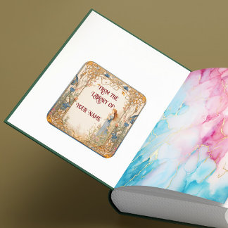 Sprookjesachtige Boekplaat voor uw kind Vierkante Sticker