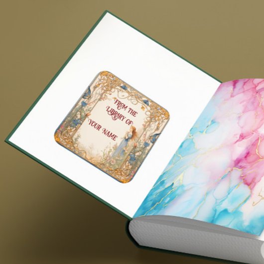 Sprookjesachtige Boekplaat voor uw kind Vierkante Sticker