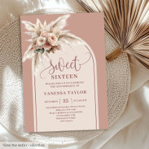 Sprookjesachtige Boho Stof Roze Pampas Bloem Boog 
