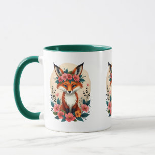 Sprookjesachtige Boho Vos met Bloemenkrans Bosland Mok