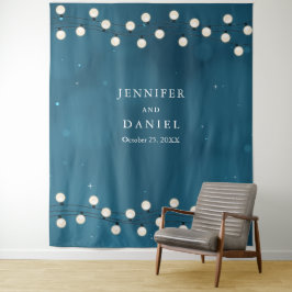 Sprookjesachtige Bokeh Slingerlichten Sluiers Brui Wandkleed