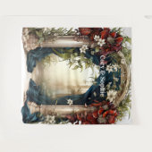 Sprookjesachtige Boogschieten Huwelijksachtergron Wandkleed (Voorkant (horizontaal))