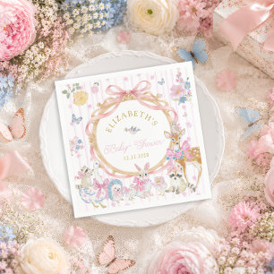 Sprookjesachtige Bosdieren Meisje Baby Shower Servet