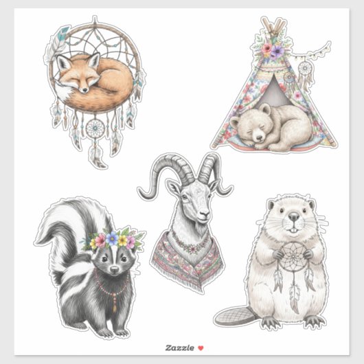 Sprookjesachtige Bosdieren Sticker Pack 2 (Vel)