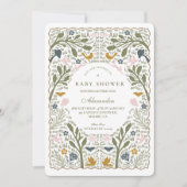Sprookjesachtige botanische babyshower kaart (Voorkant)