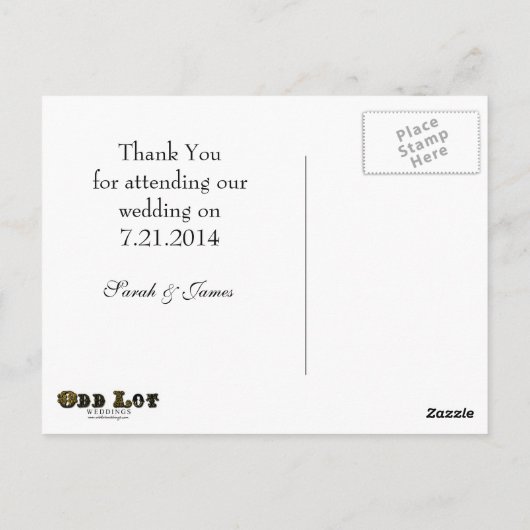 Sprookjesachtige bruiloft dank u Briefkaart (Achterkant)